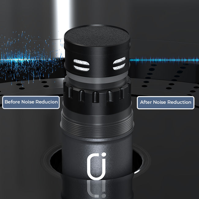 JYX MS001 Wireless Microphone System noise reduction before and after soundwave comparison