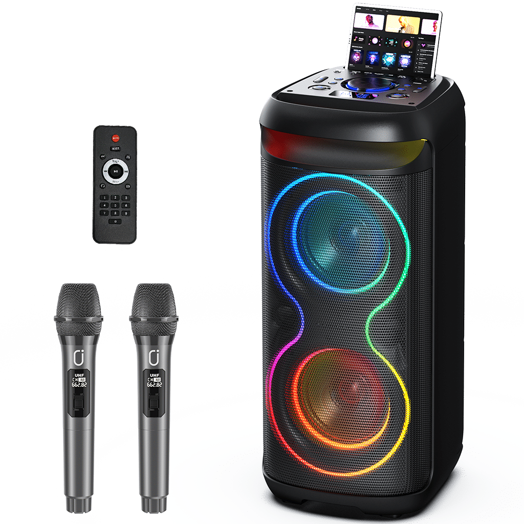 JYX T20-T Karaoke Machine with 2 Wireless Microphones for Adults