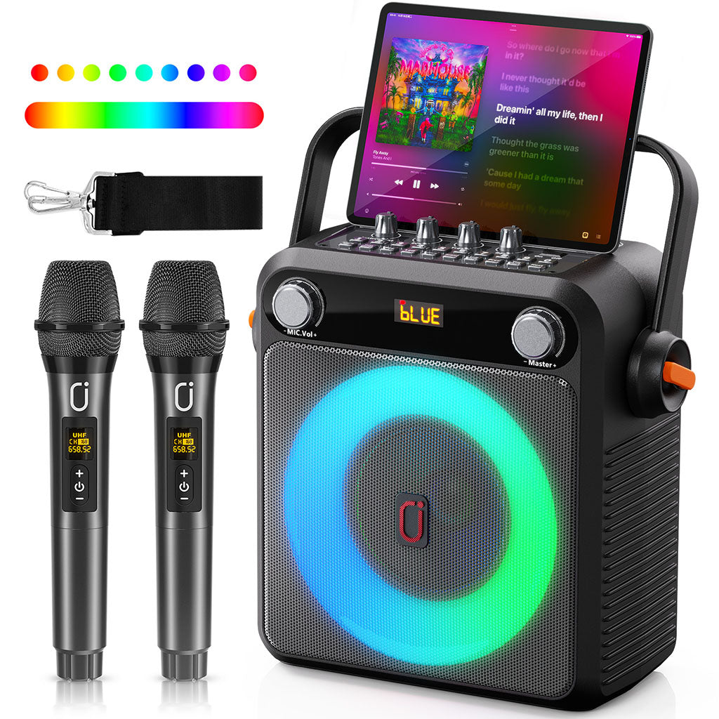 JYX T23-T Karaoke Machine with 2 wireless microphones