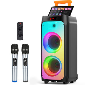 JYX 500-watt Karaoke Machine T8 with 2 Wireless Microphones for Adults