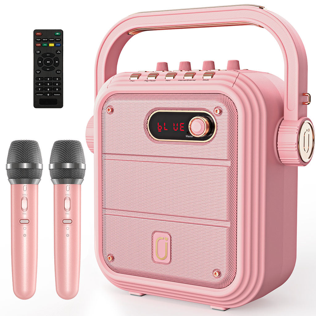 jyx tx02 karaoke machine hot pink wireless microphones girls