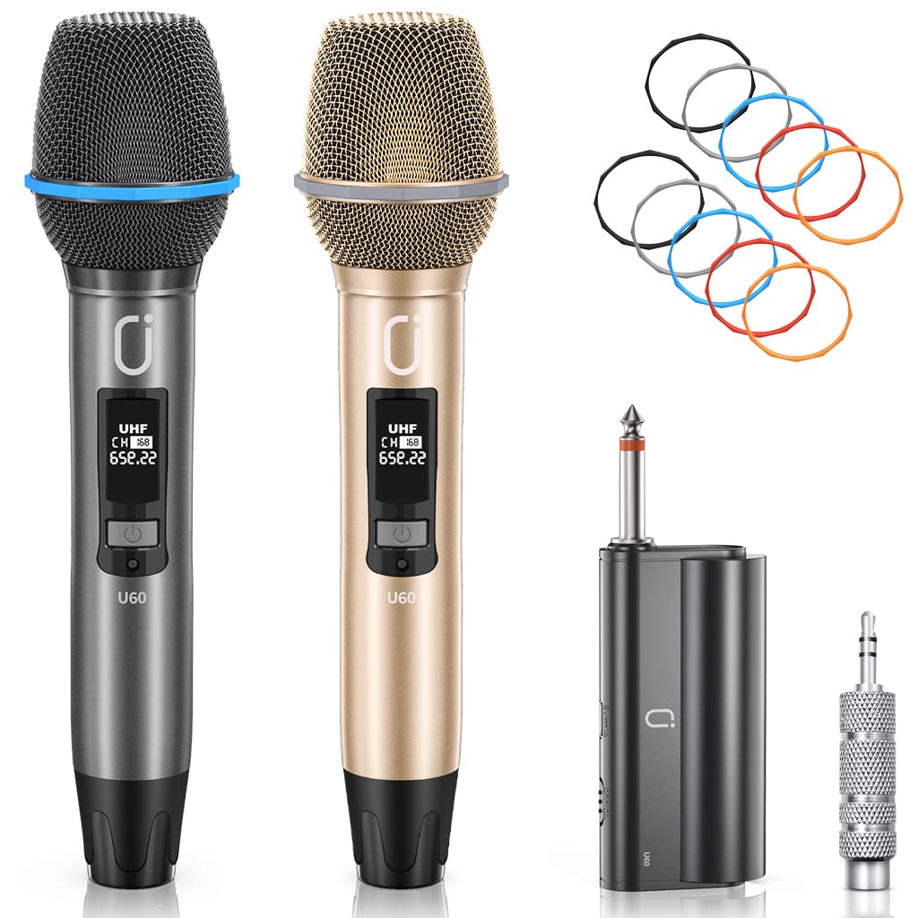  JYX Wireless Microphone, Dual UHF Metal Rechargeable