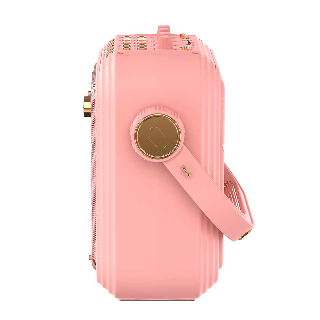 JYX TX02 portable karaoke speaker in pink - side view