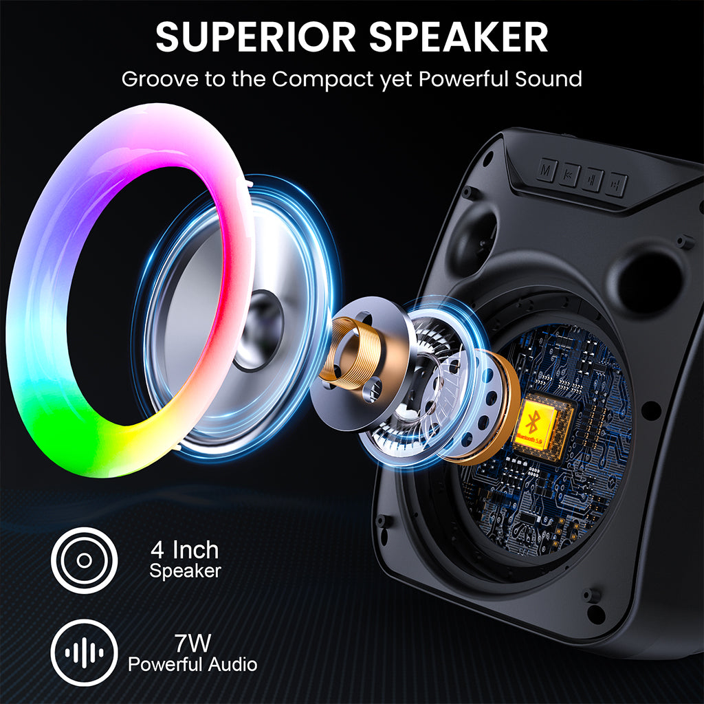 JYX D18 Karaoke Speaker with a powerful 4-inch, 7W audio for superior sound.