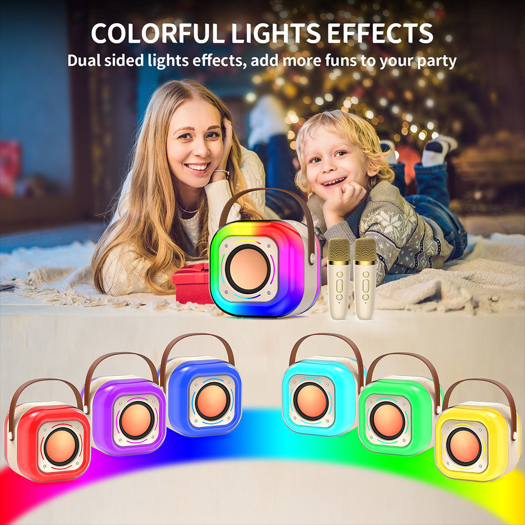 The JYX D37 karaoke machine for adults and kids features colorful lights effects. With dual-sided lights effects, it adds more fun to your party, enhancing the entertainment atmosphere.