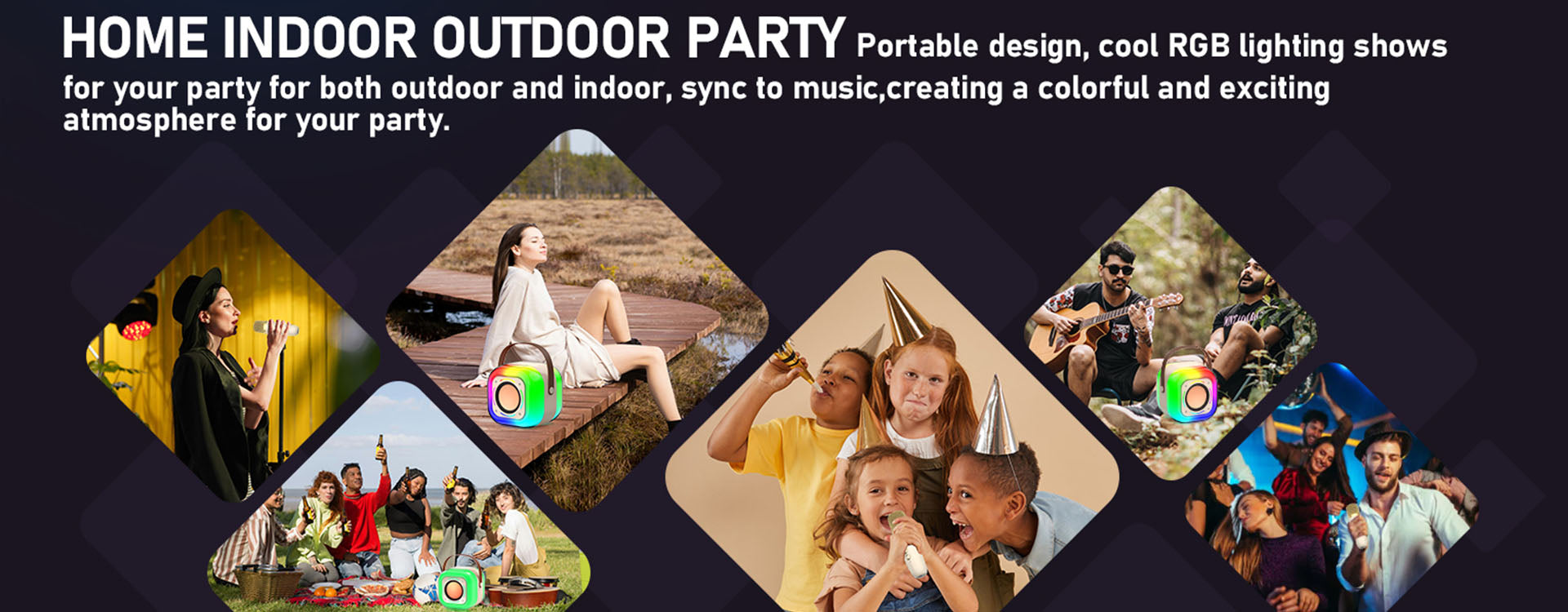 The JYX D37 karaoke for adults & kids is portable for indoor/outdoor parties. Its RGB lights sync to music, creating a lively party atmosphere.