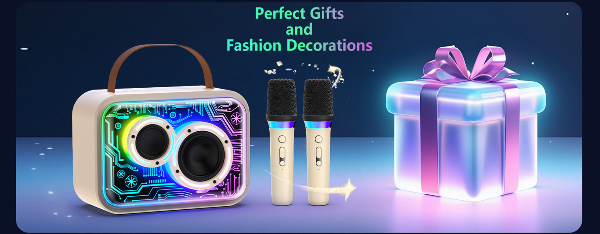 JYX D30 Karaoke Machine with Bluetooth and Wireless Mic, perfect gifts and fashion decorations.