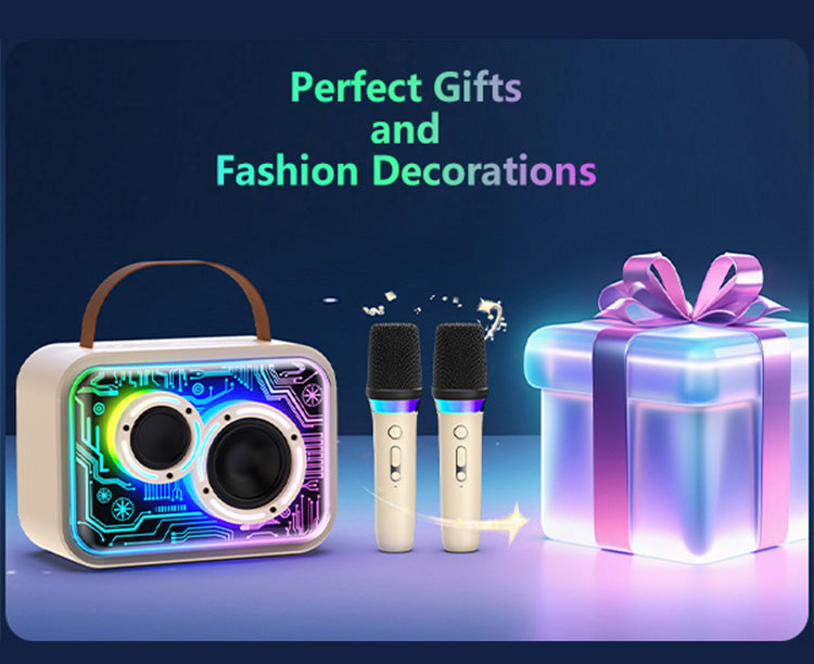 JYX D30 Karaoke Machine with Bluetooth and Wireless Mic, perfect gifts and fashion decorations.
