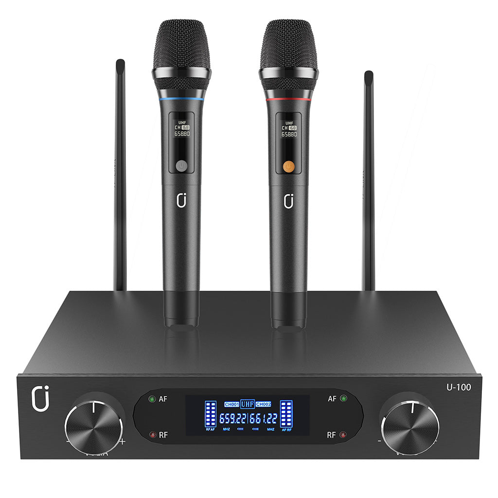 jyx ms001 wireless microphone system with 2 wireless microphone