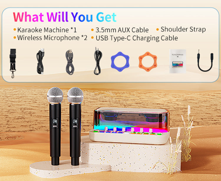 Accessories included with the JYX S1 live sound card karaoke machine