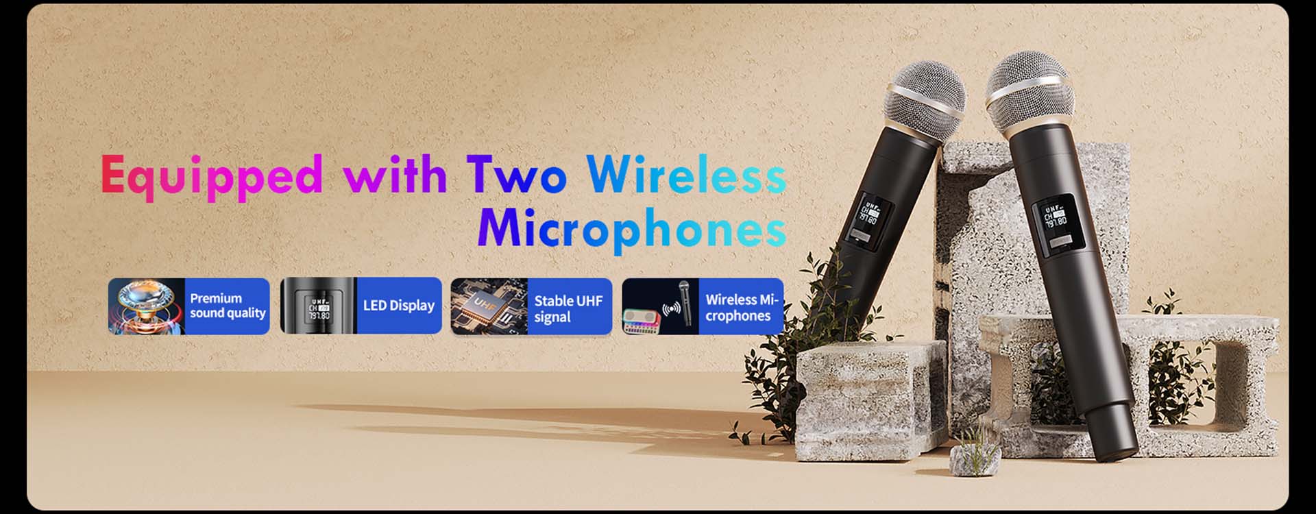 JYX S1 wireless karaoke machine with 2 microphones. Premium sound quality, LED display, and stable UHF signal.
