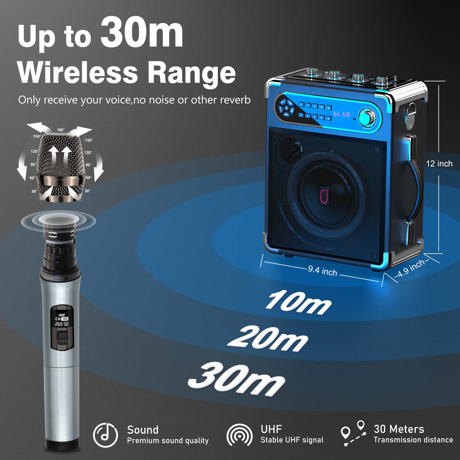 jyx s55 karaoke machine with wireless microphones up to 30 meters range