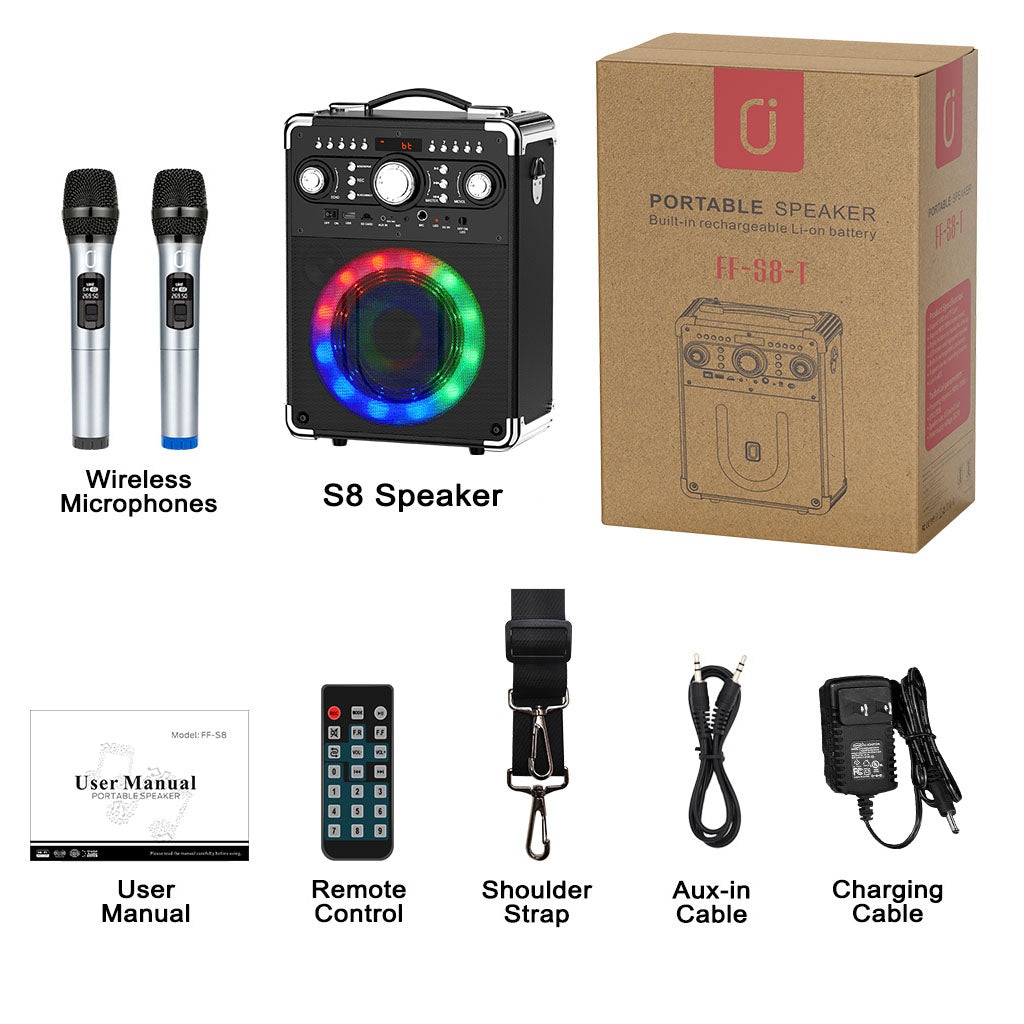 jyx s8 karaoke machine packinng accessories