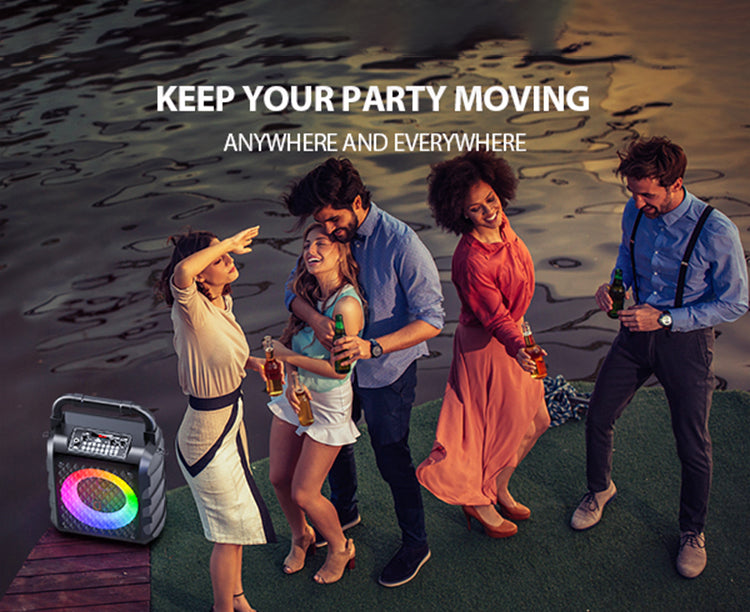  JYX T18T Home Karaoke Machine with 2 wireless microphones. Keep your party moving anywhere and everywhere.