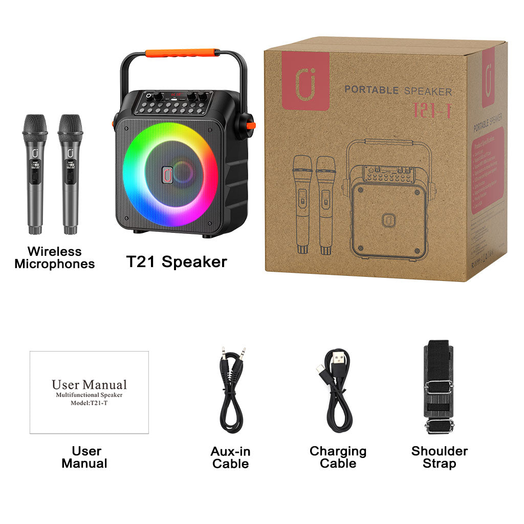 jyx t21 karaoke machine packinng accessories