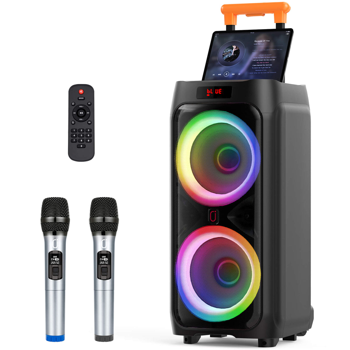 COPPIA CASSE AMPLIFICATE 400W DIFFUSORI KARAOKE BLUETOOTH LED USB TELECOMANDO microfono con filo in regalo COPPIA CASSE AMPLIFICATE 400W DIFFUSORI KARAOKE BLUETOOTH LED USB TELECOMANDO microfono con filo in regalo