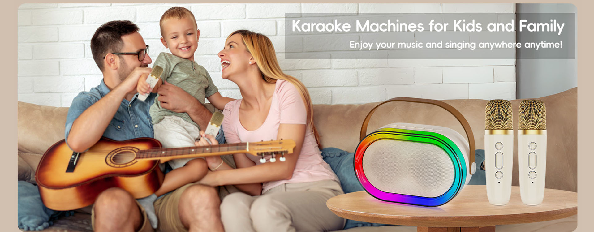 D35 kids' karaoke machine with 2 wireless mics for family fun.