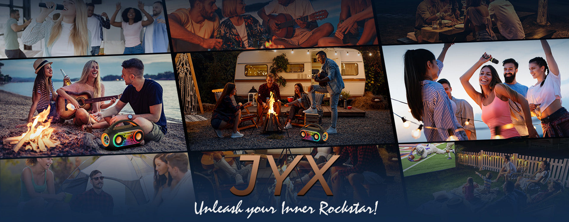 The JYX D51 portable outdoor Bluetooth speaker with 2 mics helps you unleash your inner rockstar.