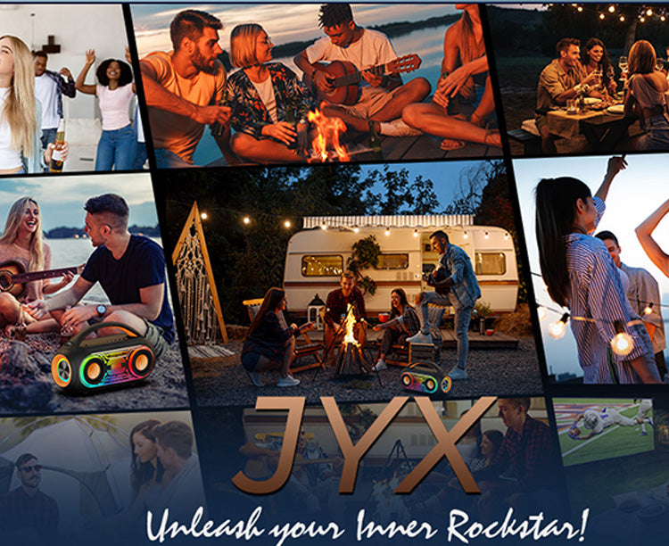 The JYX D51 portable outdoor Bluetooth speaker with 2 mics helps you unleash your inner rockstar.