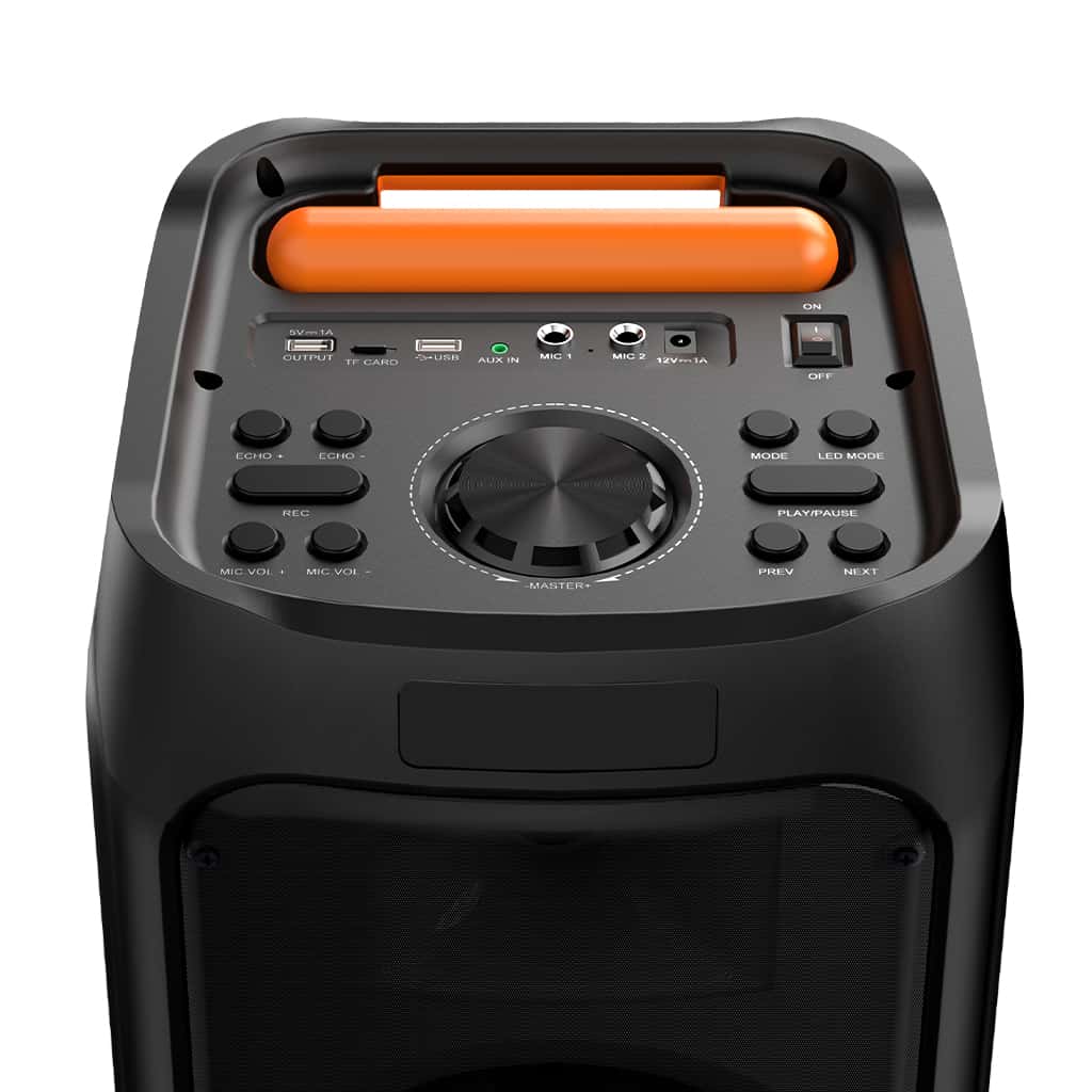 JYX T8 500-watt karaoke machine - top view