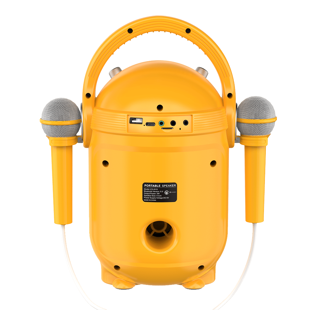 JYX D15 Karaoke Machine for Children with 2 Mics - Back View